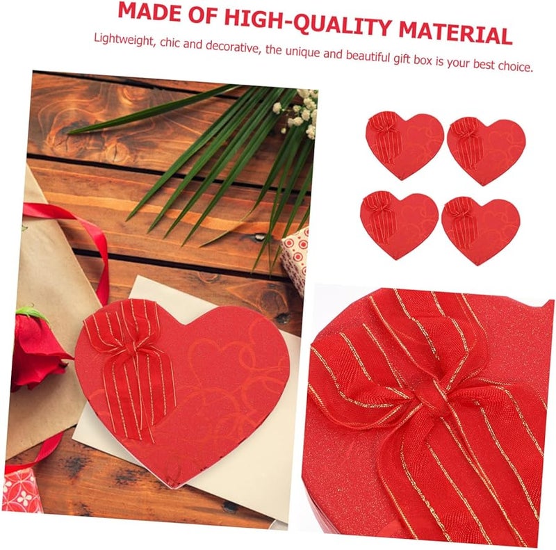 Healifty 4 Pcs Red Heart Shape Storage Box For Chocolate Jewelry Gift Packing - Image 5